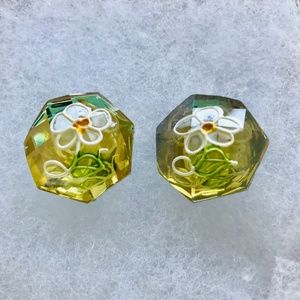Vintage Floral Clip-On Earrings